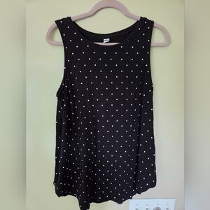 Old Navy Black and White Polka Dot Tank Top